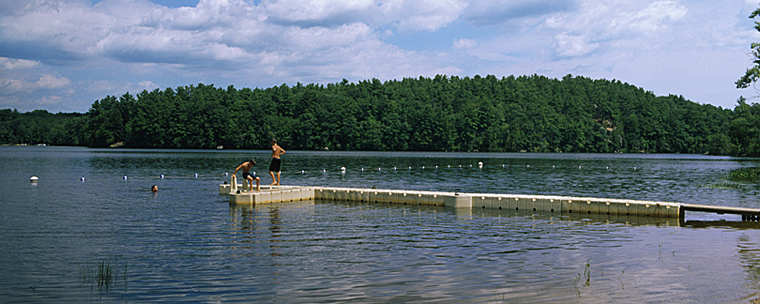Swimming dock at Onway Lake Family Resort